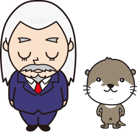 お辞儀するキャラクター画像